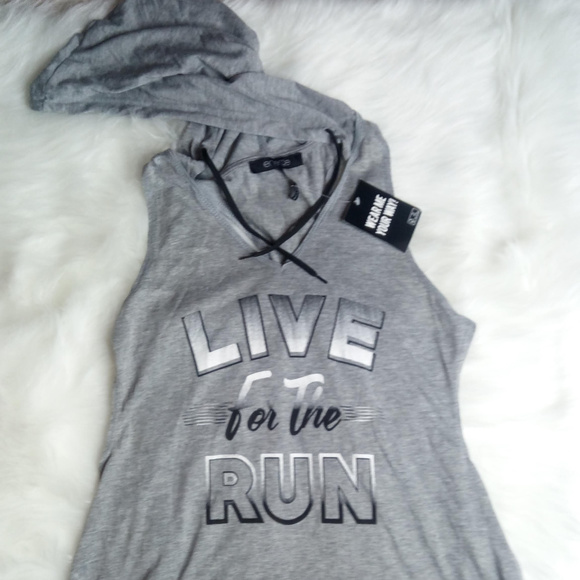 NWT Juniors Energie Cold Shoulder Hoodie - Picture 6 of 7